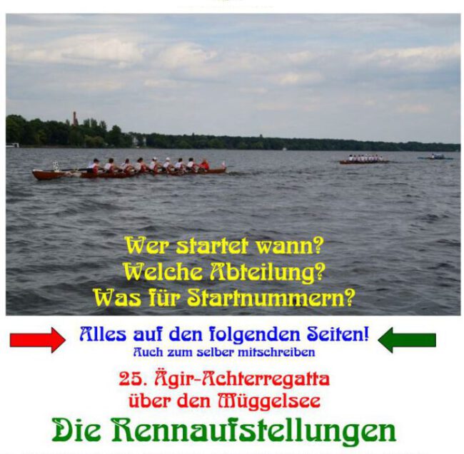 Meldeergebnis und Rennaufstellung online – 25. Müggelseeachterregatta